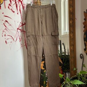 Cloth & Stone Brown Straight Leg Cargo Pants 24"